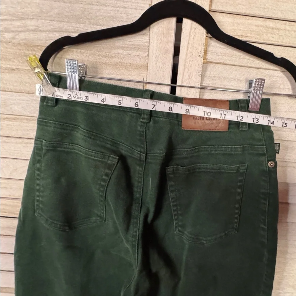 Lauren Ralph Lauren High Rise Jeans Size 6 Dark Green Vintage Straight Leg Denim